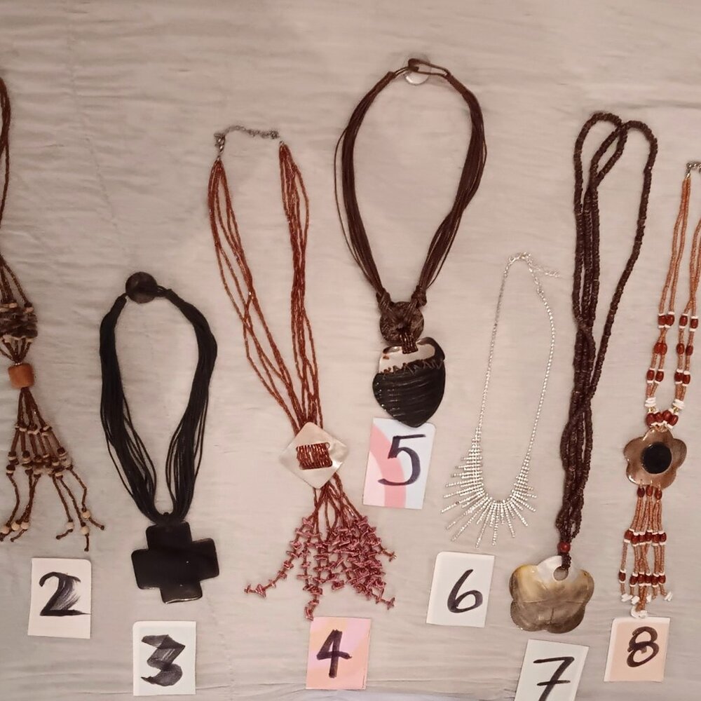 Jewelry, necklaces earrings, bracelets, and anklets